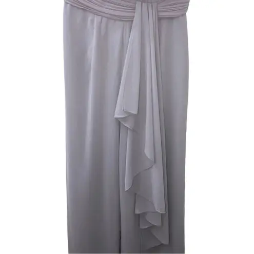Lavish Lice Lavish Alice Pleated Asymmetric Wide Leg Jumpsuit in Blue Gray Size 4
