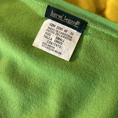 Harvé Benard Vintage Herve Benard Size S Lime V Neck Cardigan