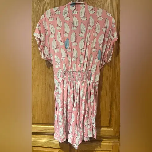 Maeve by Anthropologie Tourista Sailbot Anchor Belted Short Romper Pink Size 6