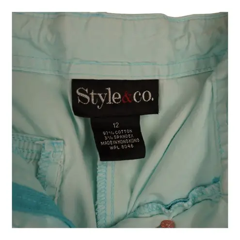 Style & Co EUC  Women's Cargo Capri Pants Blue Size 12