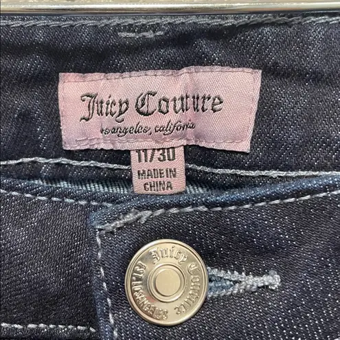 Juicy Couture  Jeans "Abbot” Y2K High Rise Wide Leg Carpenter Bedazzled Sz 11/30