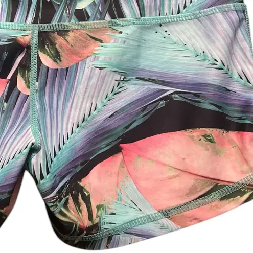 BELLE & BELL Tropical Floral Print Training Shorts Size XS Green