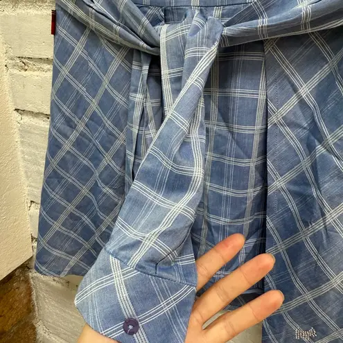 Scottish house Blue Plaid Skirt with Belt size M Size M