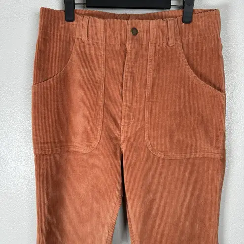 NEW Hammies Womens Bell Bottom Corduroy Pants Rust Burnt Orange Size 32 Flare