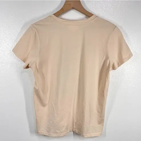 Böhme Graphic Tee Abstract Print Short Sleeve Casual Top Beige Size Small Tan