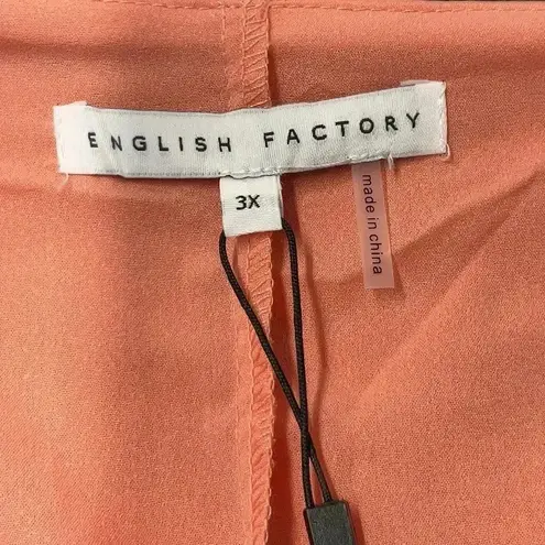 English Factory Pink Red Boho Siena Color Block Spaghetti Maxi Plus Size 3X NWT