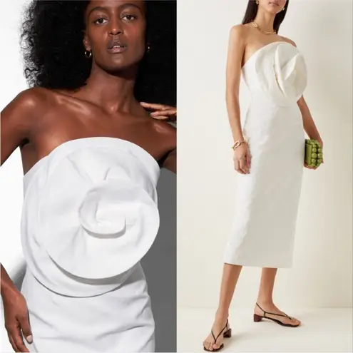 Mara Hoffman Maia Rosette Strapless Midi Dress