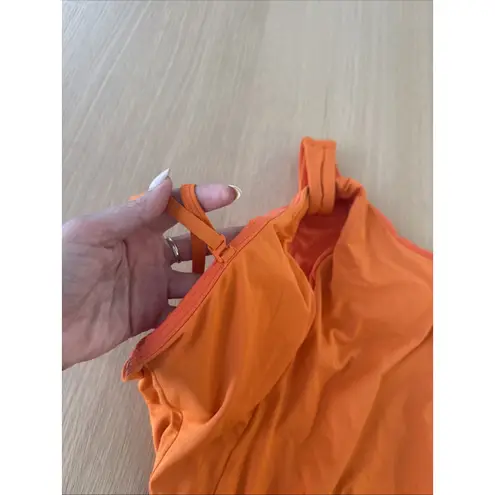 Carmen Marc Valvo Twisted One-Shoulder One-Piece Orange Size 10 Xx1376