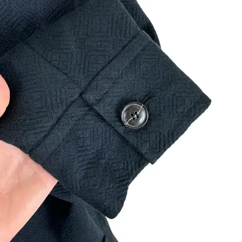 Emma James Black Shimmer Collared Button Up Lined Jacket Pockets Plus Size 16