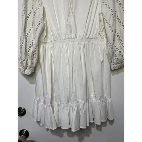 Something Navy Women's Size XXL Long Sleeve Dress White Eyelet Cinch Waist NWT