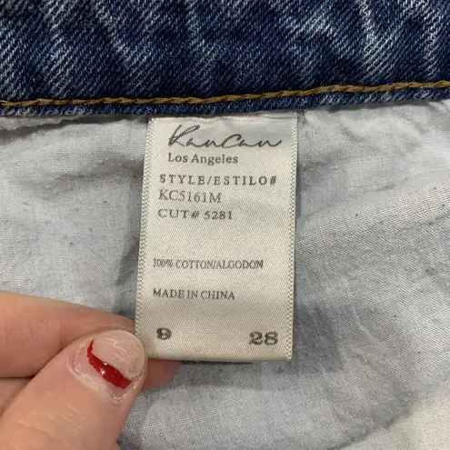 KanCan Sz 9 28 Jean Distressed Holes Busted Knees High Rise Waist Denim Women’s Blue