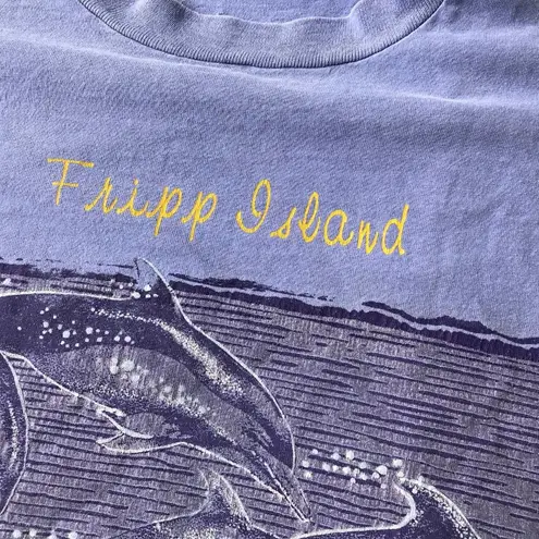 Fripp Island SC T Shirt Dolphins Ocean Vintage 90s Blue Size M