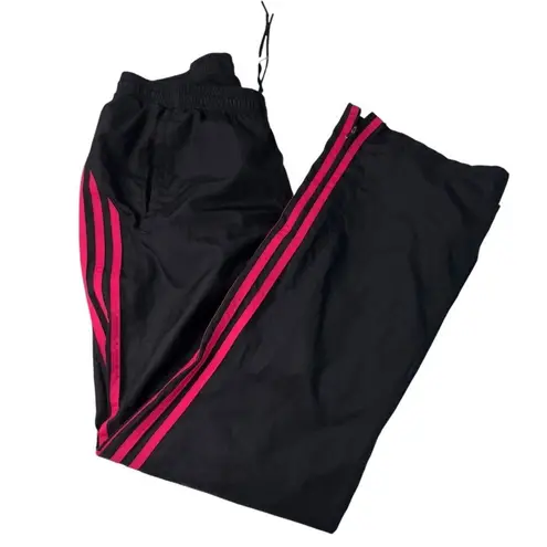 Adidas Y2K Black and Pink Classic Wind Pants Size S