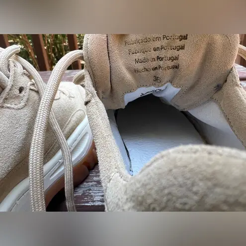 Bronx Jaxstar W/Gum Sole Women Neutral Suede Chunky Streetwear Sneakers|Sz:36EU Tan Size 5