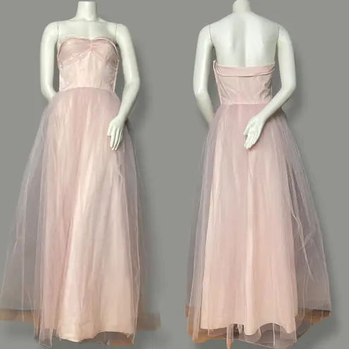 Vintage Prom Dress Strapless Wounded Bird Pink Tulle Susie Q Halloween Costume Size XXS
