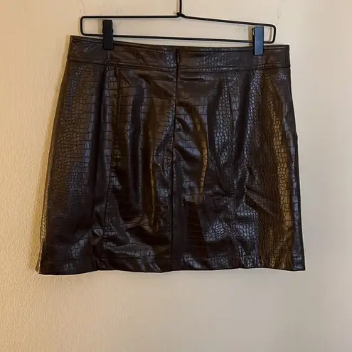 House of Harlow 1960 Snake Print Faux Leather A-Line Mini Skirt Size 8