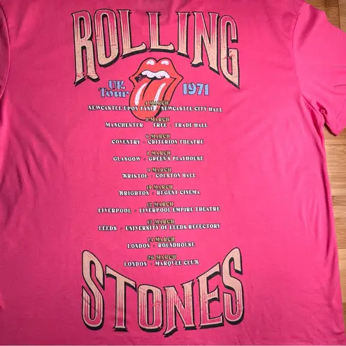 The Rolling Stones UK Tour 1971 Music Pink Casual Graphic T-Shirt,Womens|Sz:XXL
