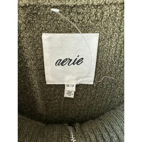 Aerie  Green CozyUp Waffle Quarter Zip Sweater Women's XS NEW Oversized