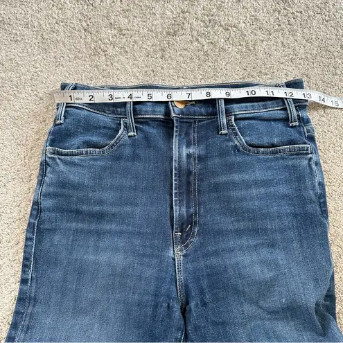 Mother Women’s The Hustler Ankle Fray Flared Boot Cut Jeans in Teaming Up 27 Blue