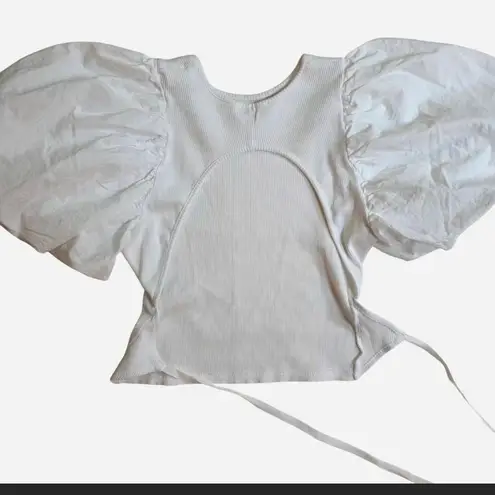 ZARA  White Puff Sleeve Blouse