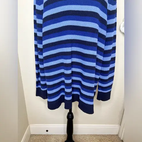 Lane Bryant NTM: Horizontal Stripes Multi Blue Color Oversized Sweater Sz 22/24