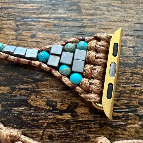 Turquoise Boho Natural Stone Apple Watch Strap Blue