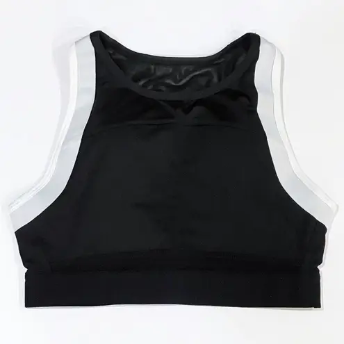 Lilybod NEW S Petta Color Block High Neck Racerback Sports Bra Black White