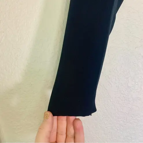 Bob Mackie Black Faux Wrap Sequin Evening Dress Long Sleeve V Neck 12 Vintage