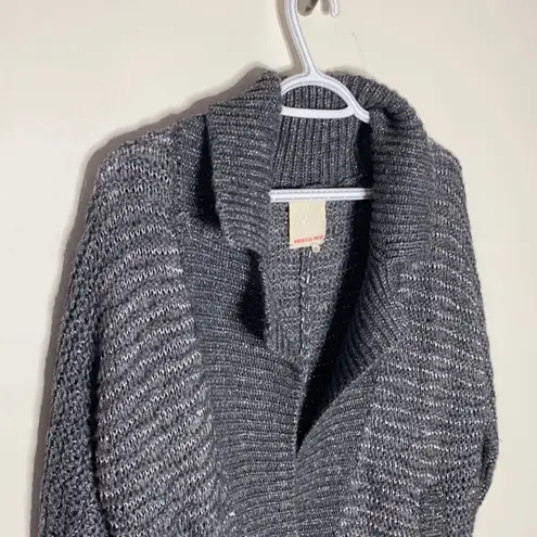 Rebecca Taylor shimmering chunky knit shawl collar one button sweater cardigan S