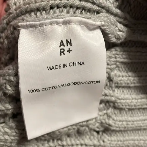 Alp N Rock Cable Knit Sweater Cropped Collared Pullover Long Sleeve Top Gray Size XL