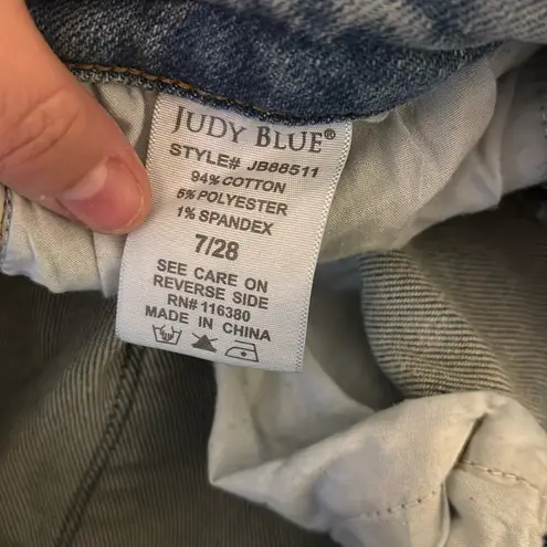 Judy Blue Women’s High Rise Slit Hem Straight Leg Denim Jeans-Size 7/28