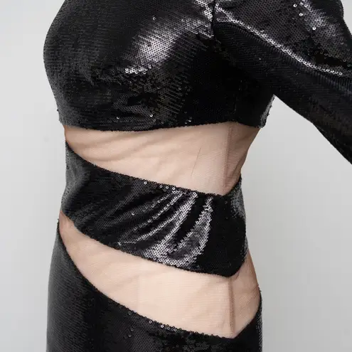 Bronx and Banco . Elise Mini Dress in Black Sequins.