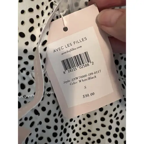 Avec Les Filles NEW Style: SNW70000-199-0117 Color: White/Black Tie Dress Size S
