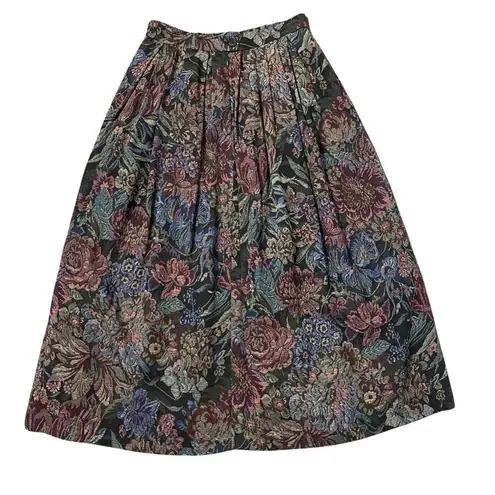Jos. A. Bank Vintage Midi Skirt Floral Tapestry Design Pockets Women’s US sz 6