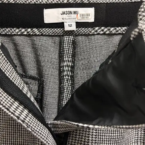 Jason Wu Collective Womens Plaid Trousers Size 12 Black & White