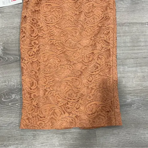 Bardot Womens Orange Slitted Zippered Corset Lace Sleeveless Halter Dress