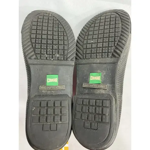 Womans Cougar Pull On Ankle Rain Boots 11 Black Rubber Stretch