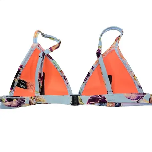 Triangl Light Blue Orange Purple Multicolor Lightly Padded Bikini Top Size Small