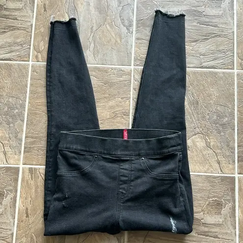 Spanx  Distressed Black Jeans Sz Small