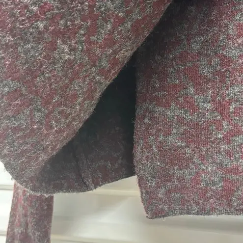 Ellen Tracy Cowl Neck Wool Blend Cardigan Sweater – Size Small – Burgundy & Char