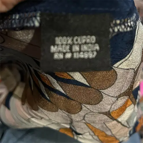 Tolani Curpo Geometric Patterned Button-Up Shirt sz small