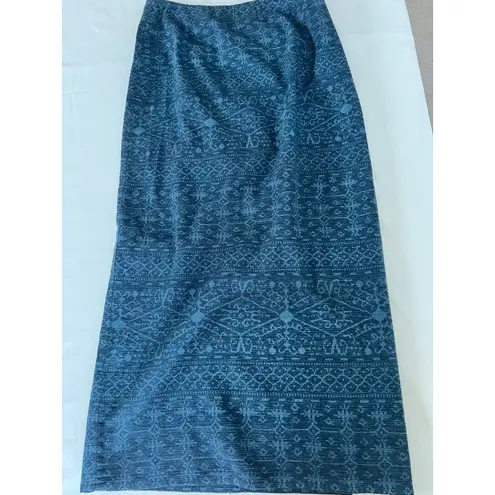 Dude U.S.A. Skirt size medium gray pinstripe long maxi fall skirt VTG Y2K pocket Blue
