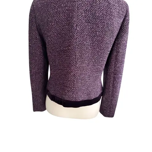 ALBERT NIPON Purple Bow Collar Silk Blend Blazer Jacket Size 10P