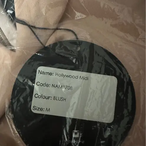 Nookie Revolve Hollywood Strappy Halter Midi Dress in Blush Pink Size M NEW