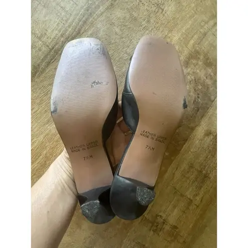 Two Lips LIA Black Leather Kitten Heel Mules Women’s Size 7.5M Made in Brazil