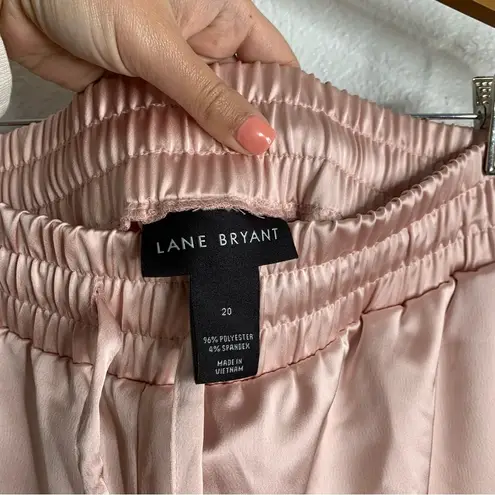 Lane Bryant  Pull-On Satin Wide Leg Pant Light Pink Peach Whip Size 20