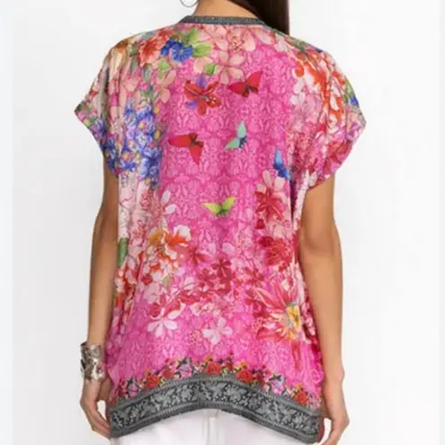 Johnny Was Bouquet Frame Parade Silk Blouse NWT