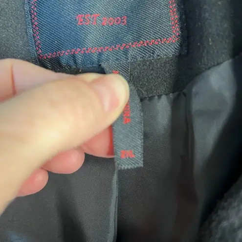 Yoki Black Peacoat Double Breasted Front Zip Pockets Women's Size 2XL