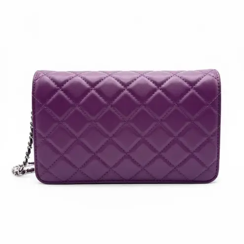 Badgley Mischka Crossbody Bag Plum Diamond Quilt New With Tags