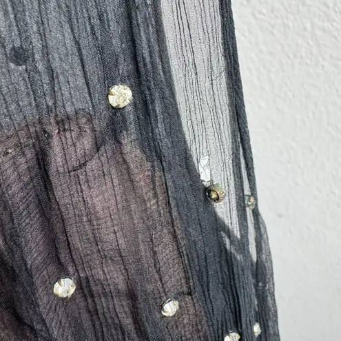 Vintage Art Deco Flapper Gatsy Sequin Jewel Black Silk Party Mini Flapper Dress